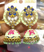Floral Enamel Statement Jhumka