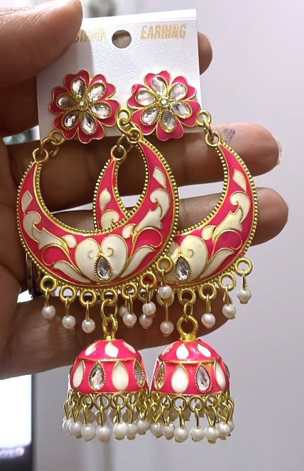 Crescent Floral Jhumka