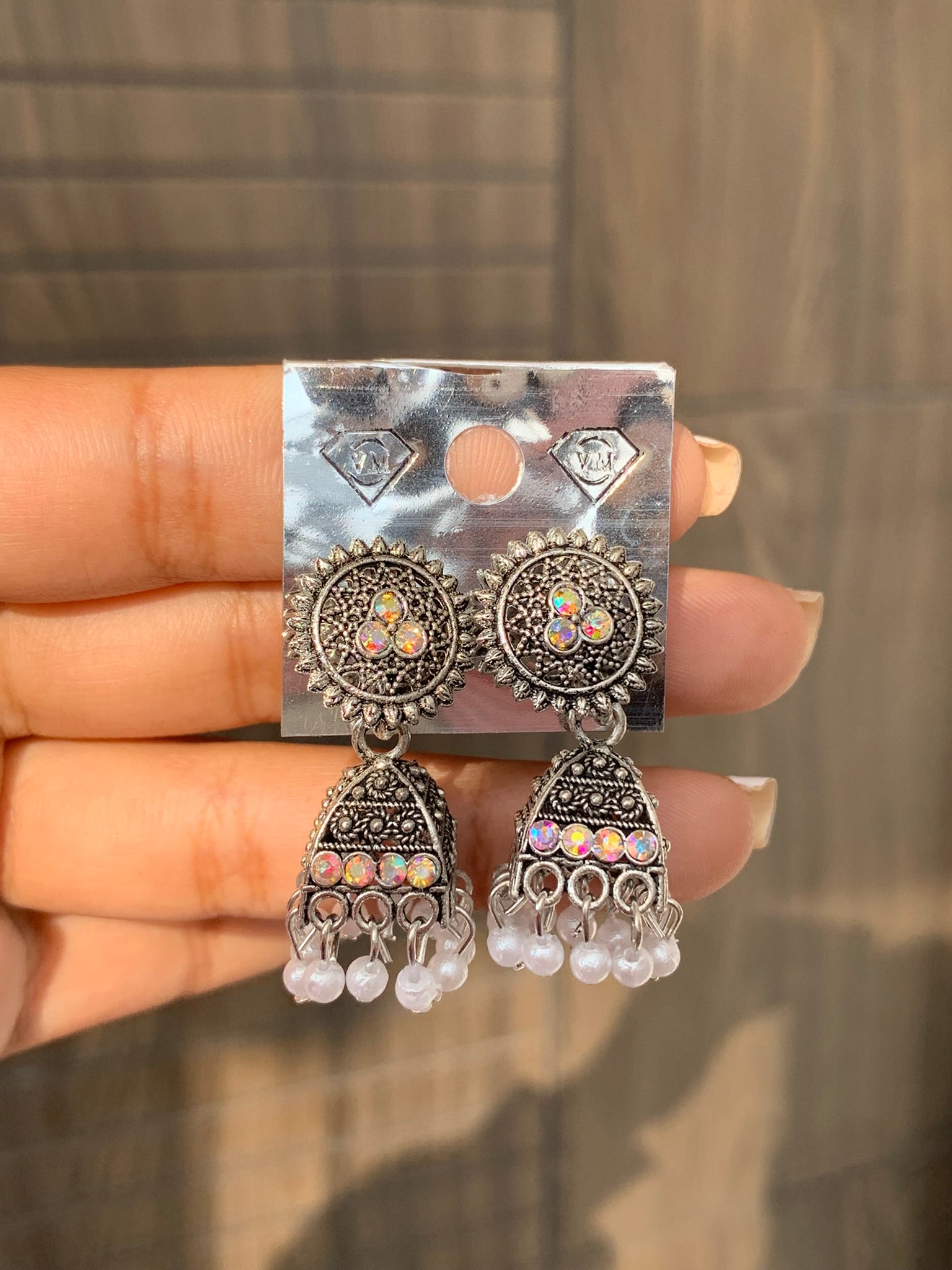 Floral Stud Pearl Jhumka