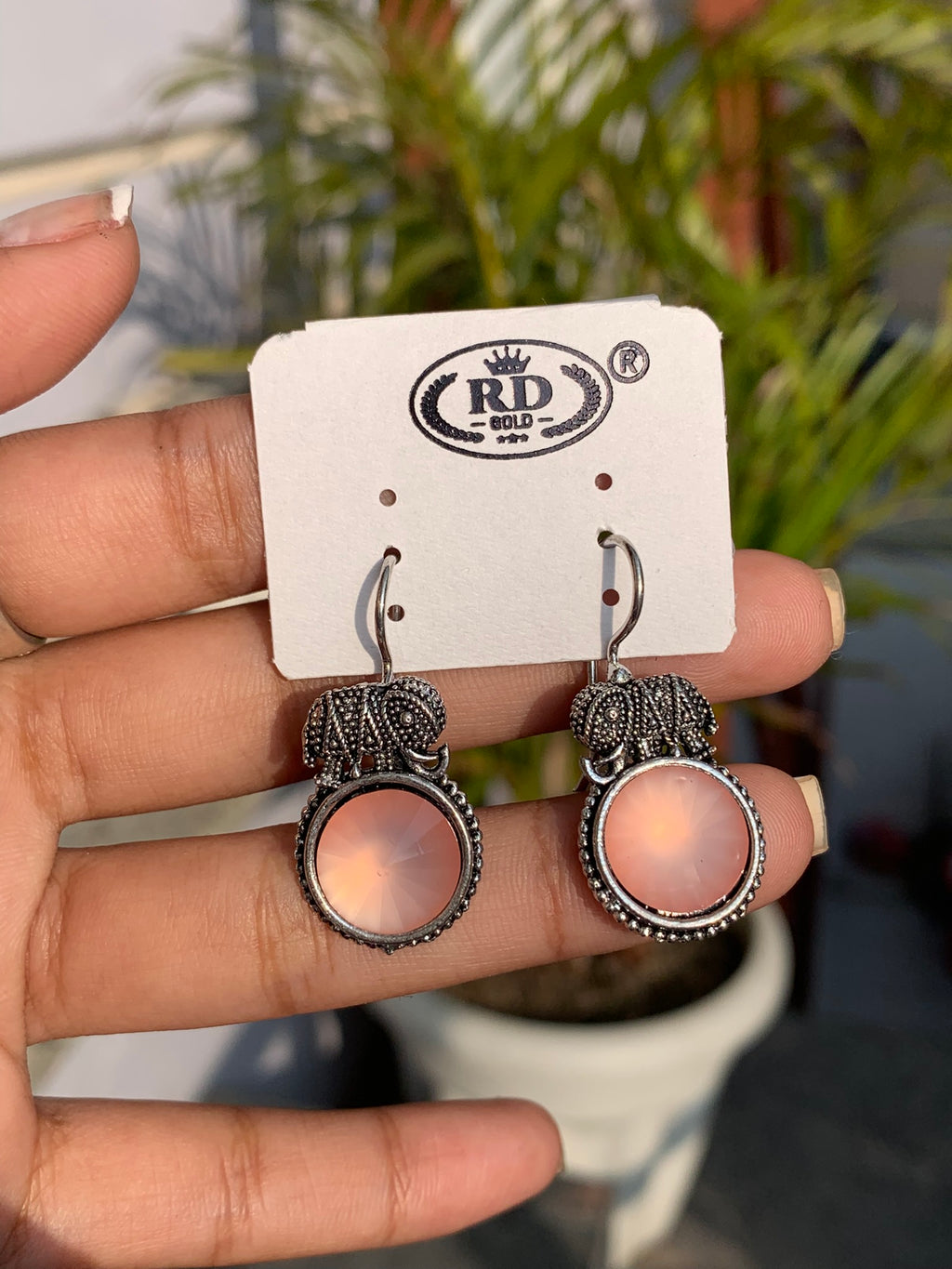 Elephant Charm Drop Earrings