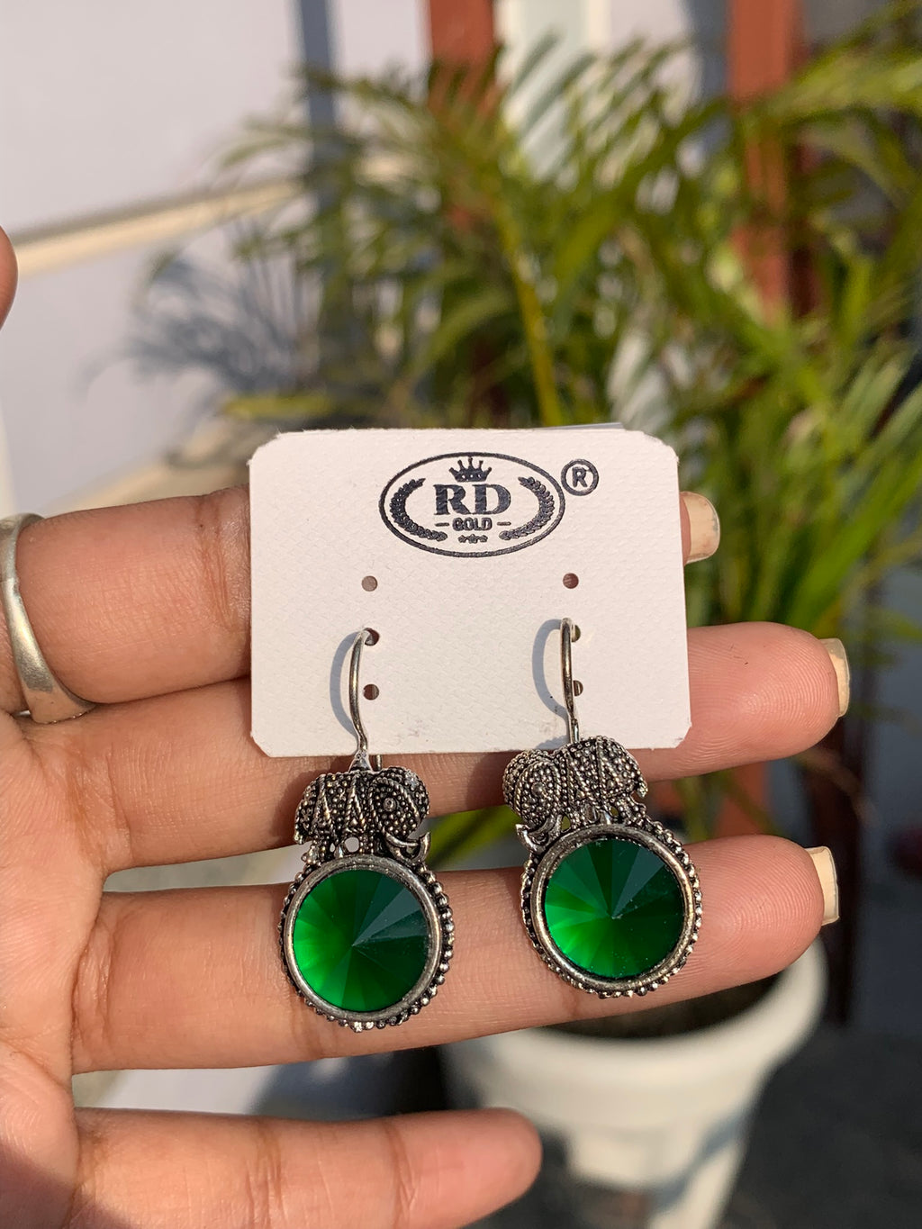 Elephant Charm Drop Earrings