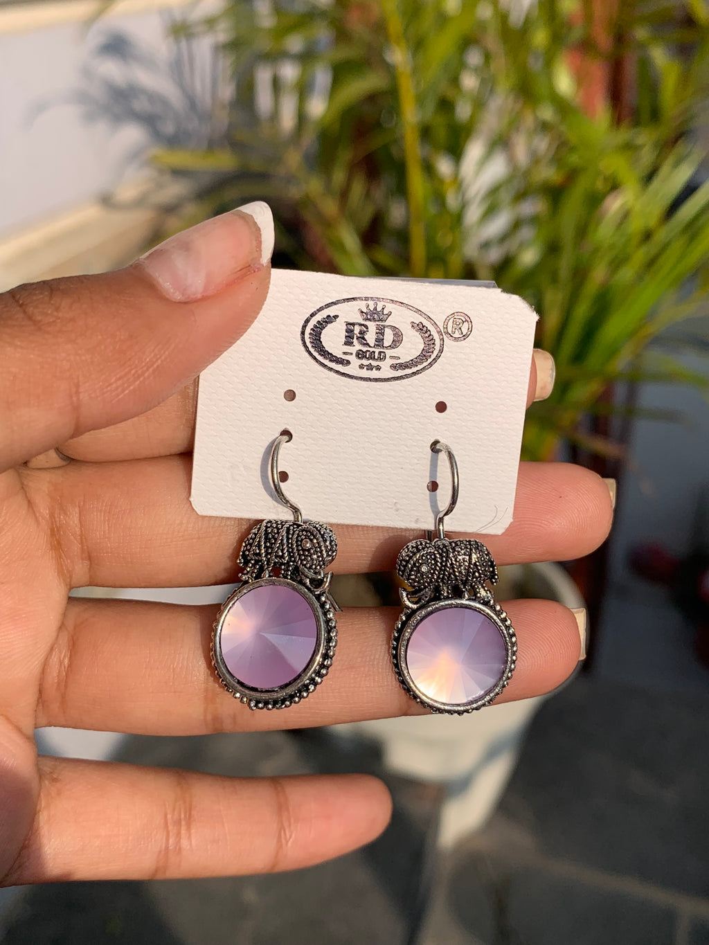 Elephant Charm Drop Earrings