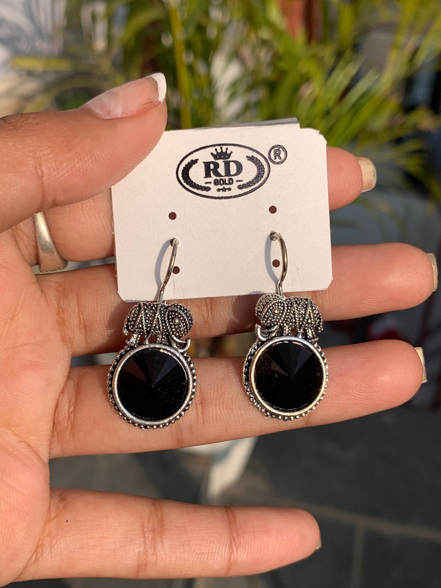 Elephant Charm Drop Earrings