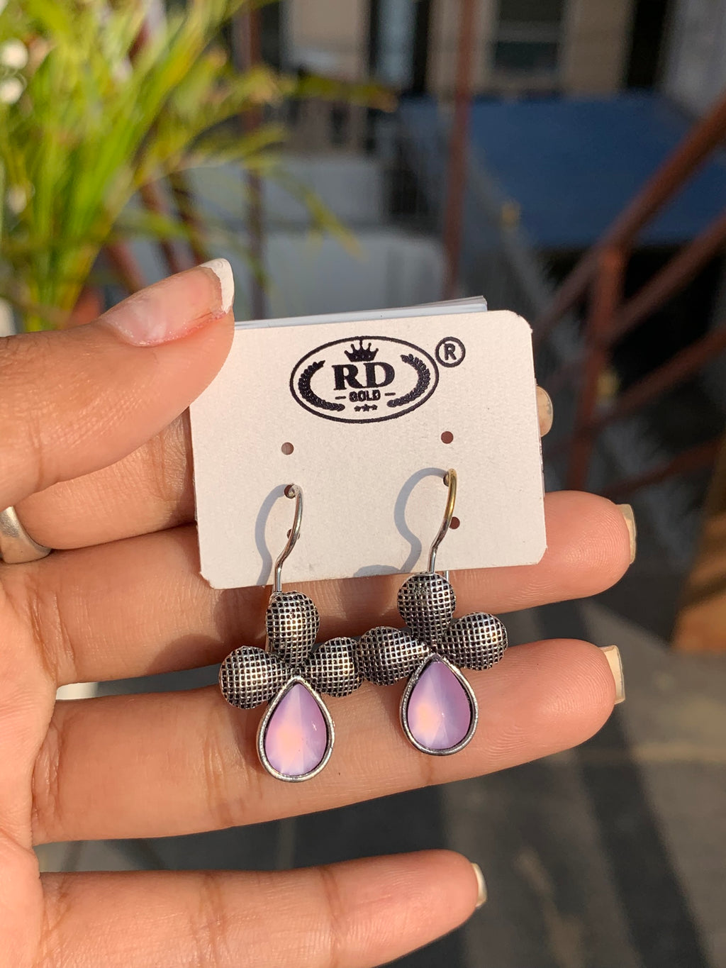 Clover Stone Drop Earrings