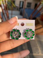 Floral Stone Stud Earrings
