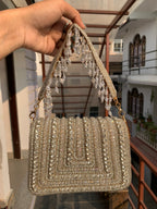Blush Crystal Glam Shoulder Bag