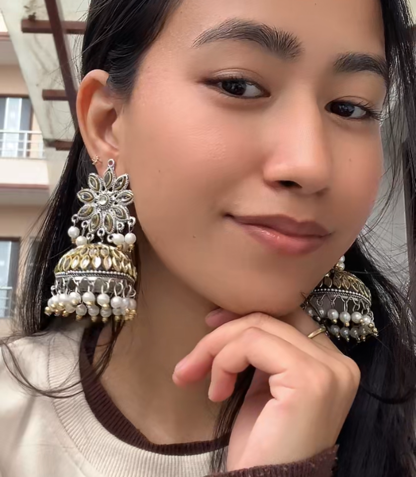 Royal Floral Pearl Jhumka