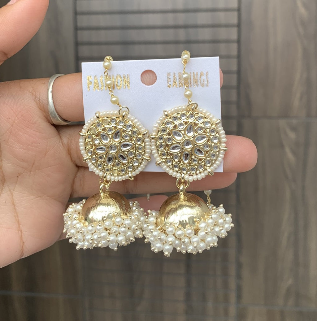 Pearl Kundan Jhumka