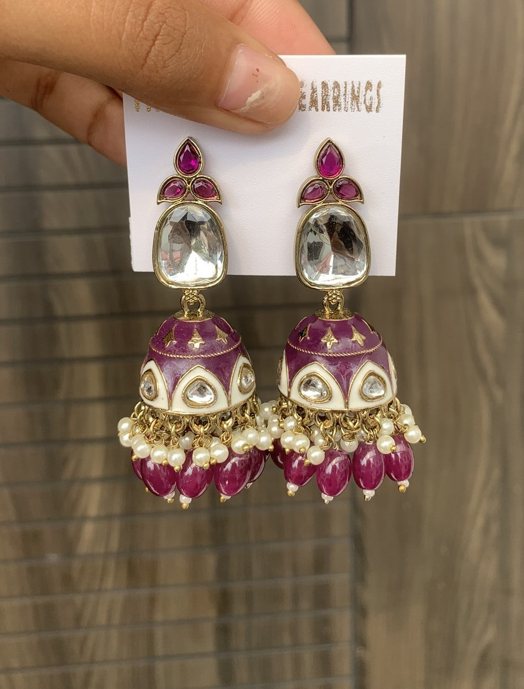 Kundan Pearl Drop Jhumka