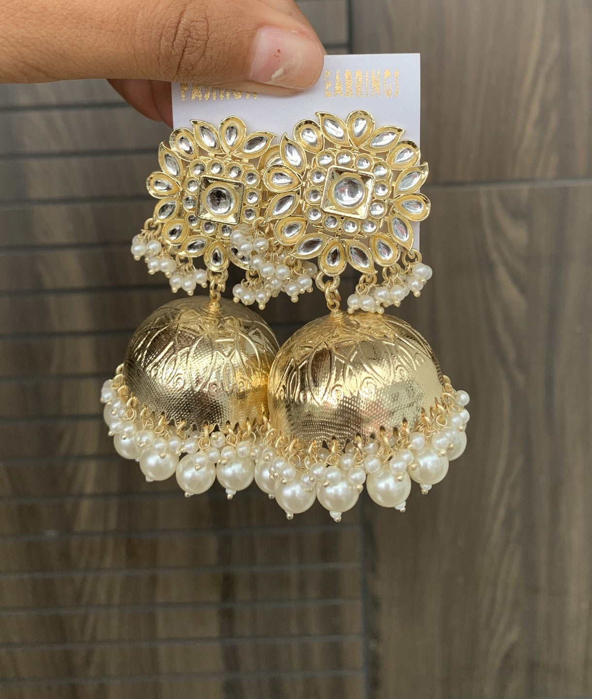 Floral Kundan Statement Jhumka