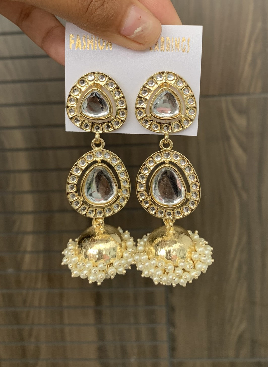 Teardrop Crystal Jhumka