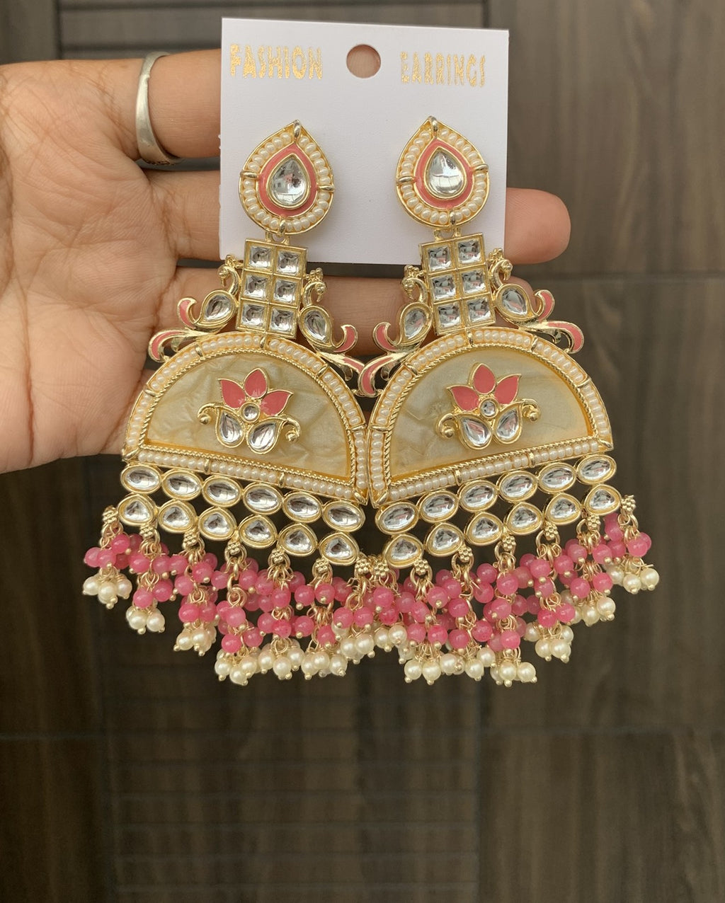 Lotus Motif Statement Earrings