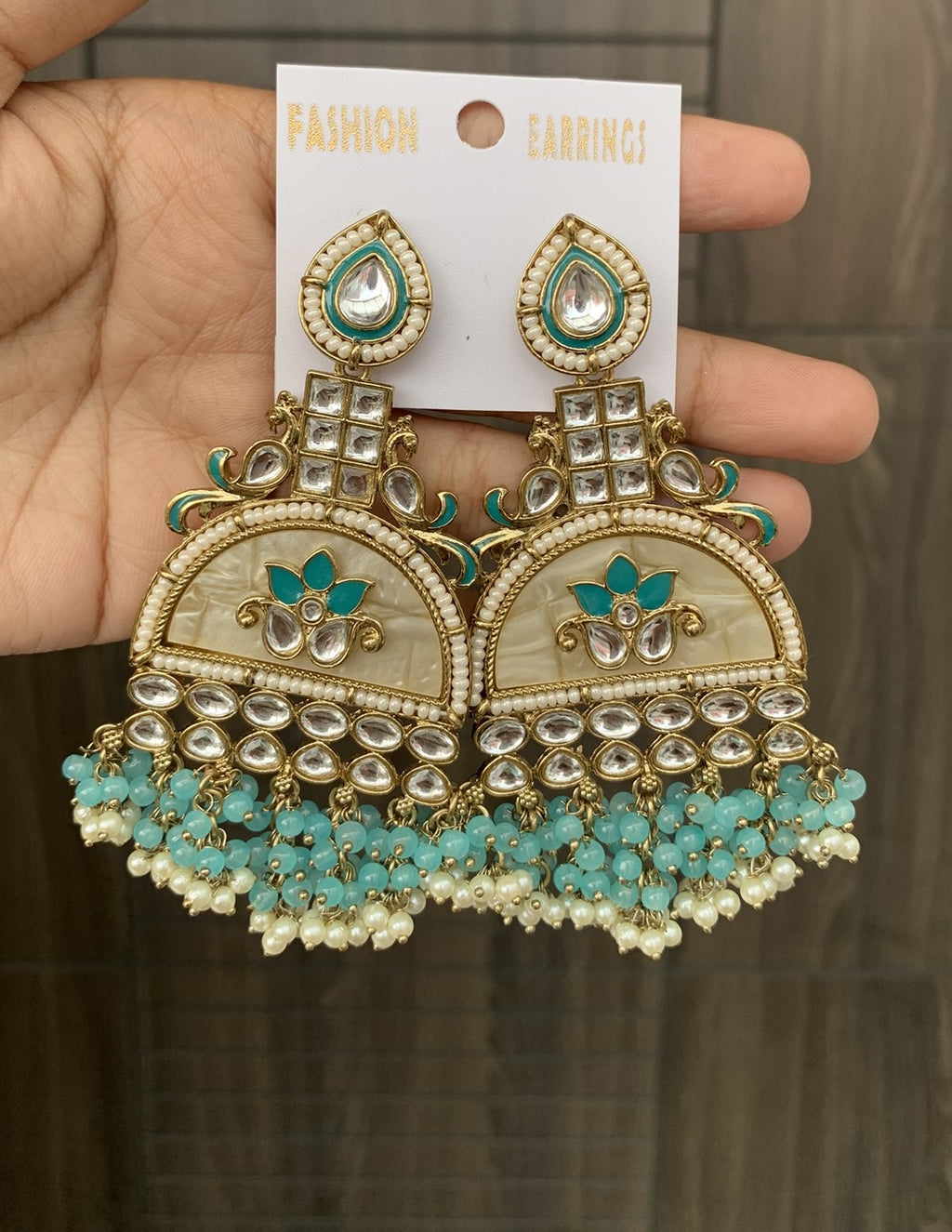 Lotus Motif Statement Earrings