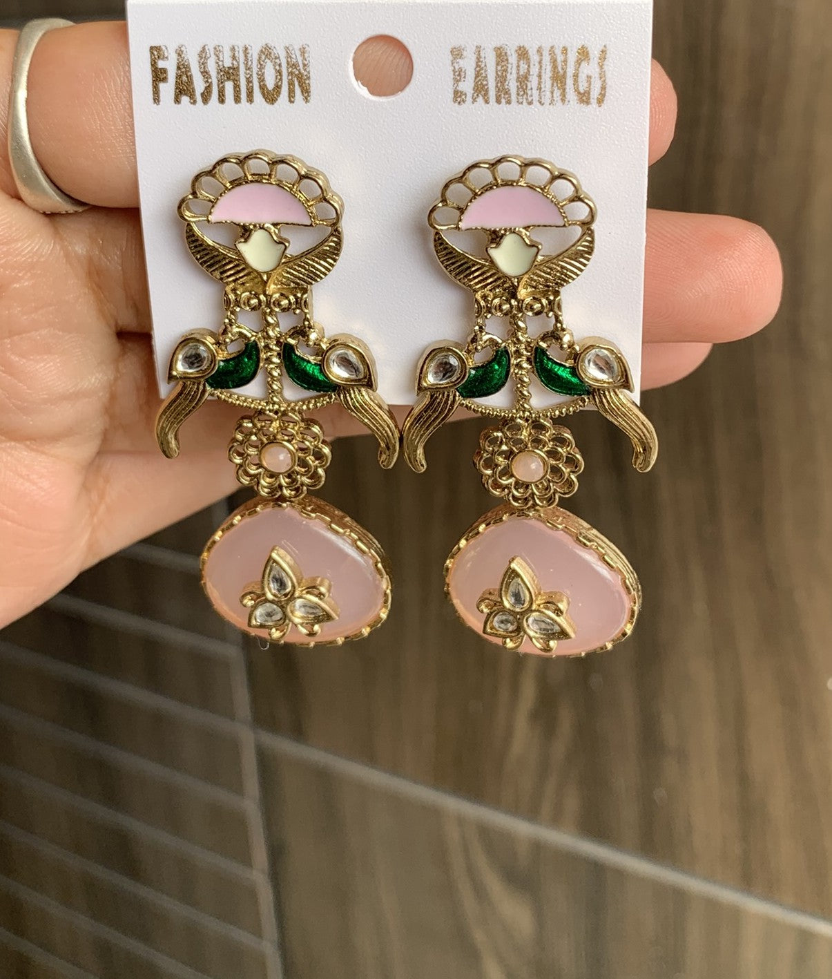 Kundan Chand Drop Earrings