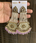 Pearl Tassel Kundan Earrings
