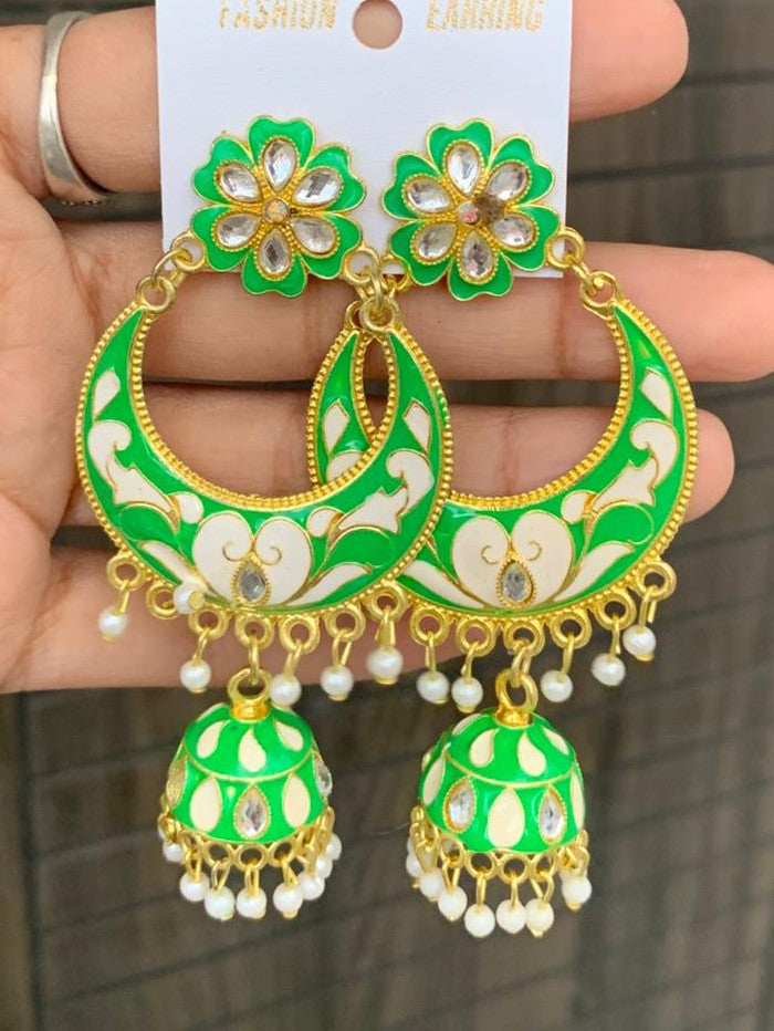 Crescent Floral Jhumka