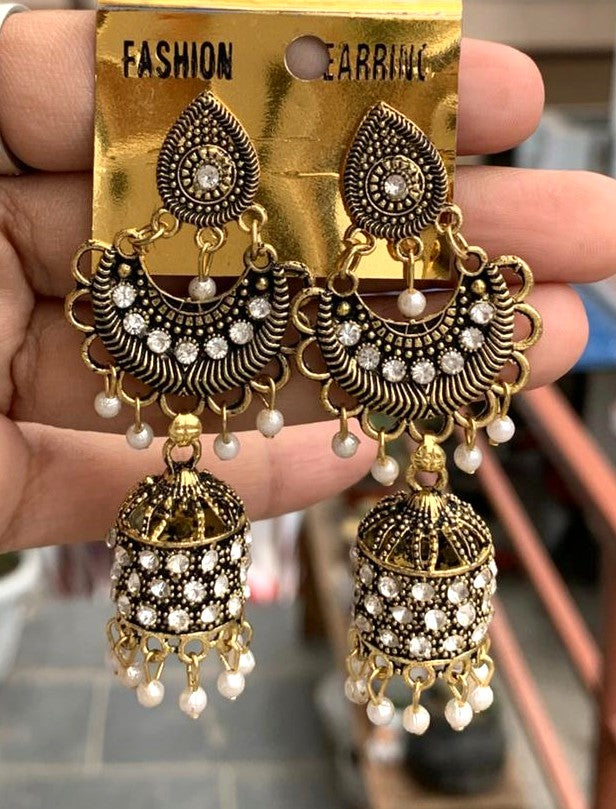 Antique Chandbali Jhumka