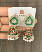 Stone Studded Enamel Jhumka