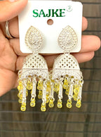 Blue Beaded Jhumka