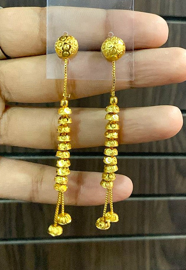 Long Beaded Chain Drop Earrings