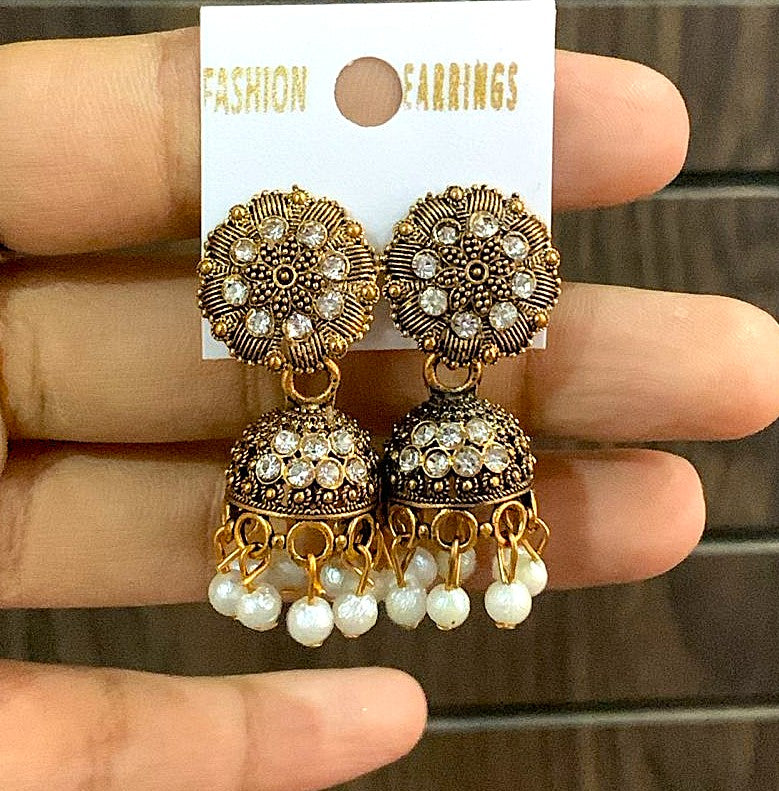 Crystal Floral Jhumka