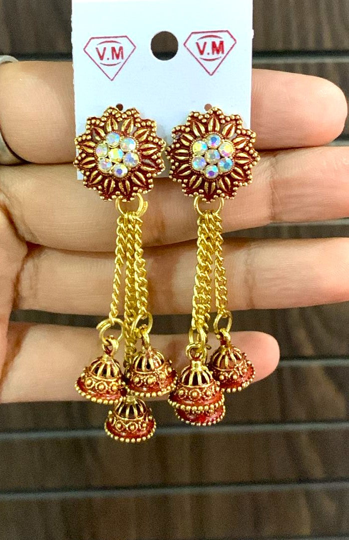 Floral Multi-Jhumka Chain