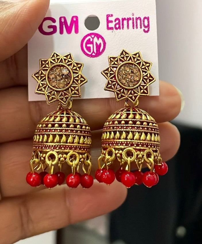 Floral Stud Dome Jhumka