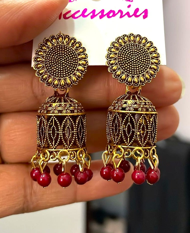 Antique Floral Dome Jhumka