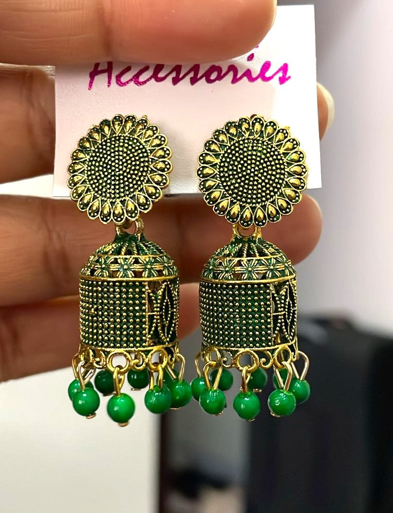 Antique Floral Dome Jhumka