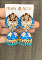 Floral Enamel Statement Jhumka