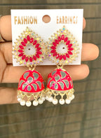 Stone Studded Enamel Jhumka