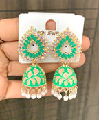 Stone Studded Enamel Jhumka