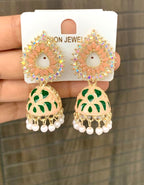 Stone Studded Enamel Jhumka
