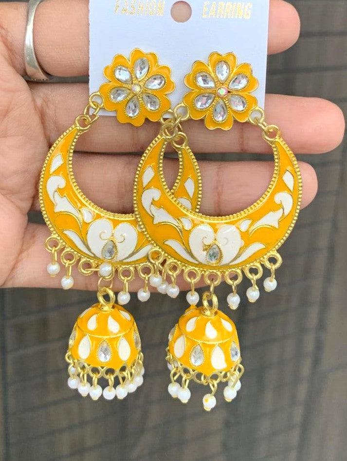 Crescent Floral Jhumka