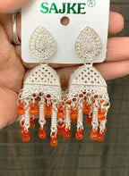Blue Beaded Jhumka