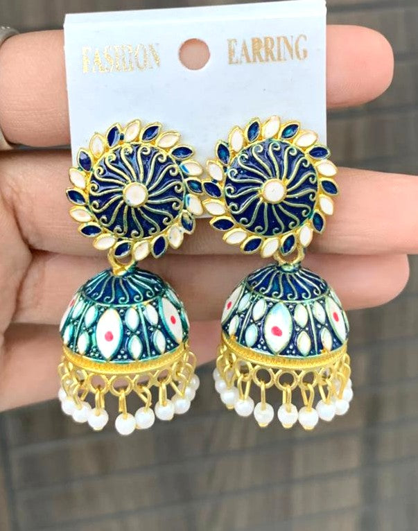 Enamel Pearl Jhumka