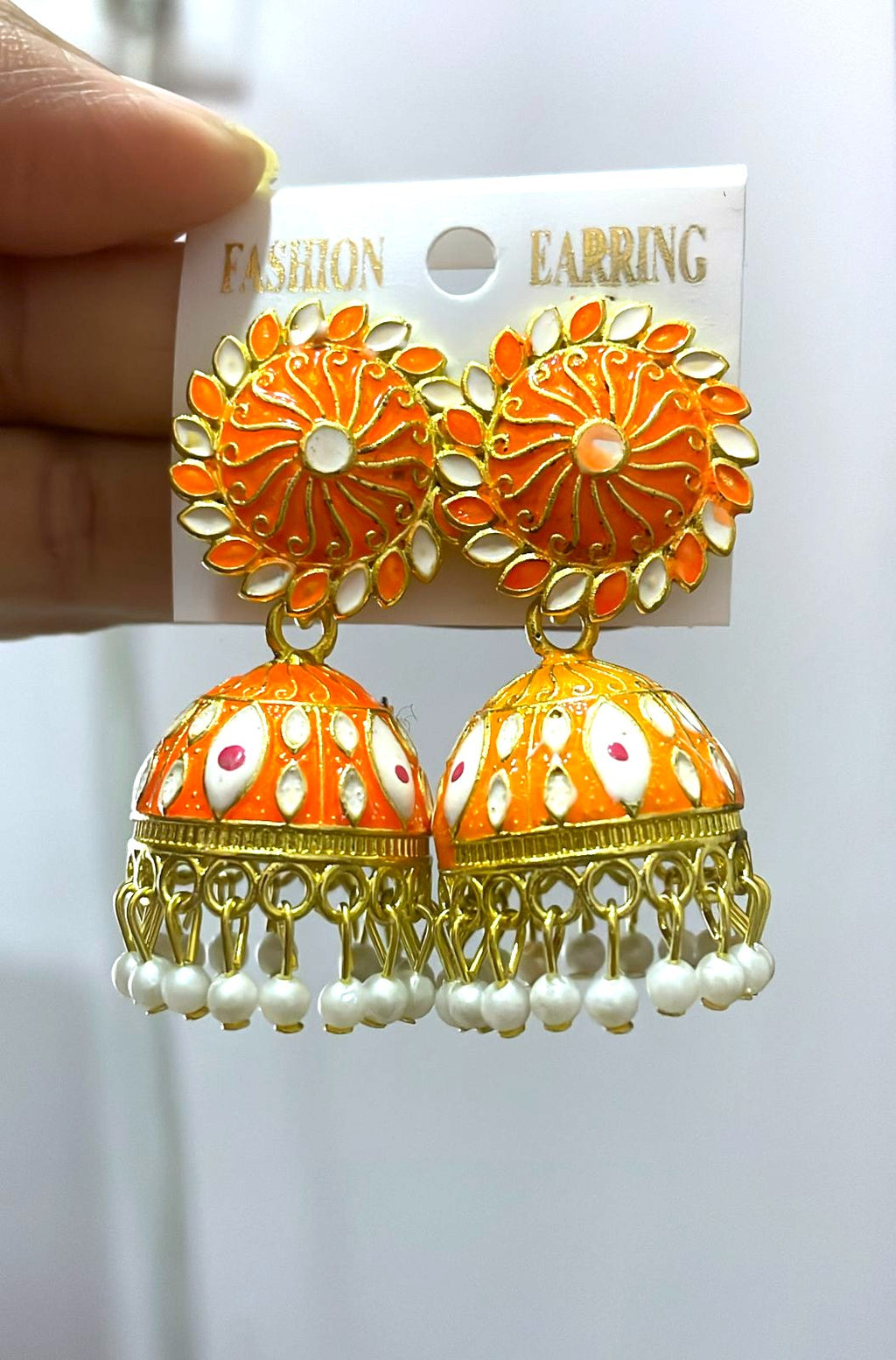 Enamel Pearl Jhumka