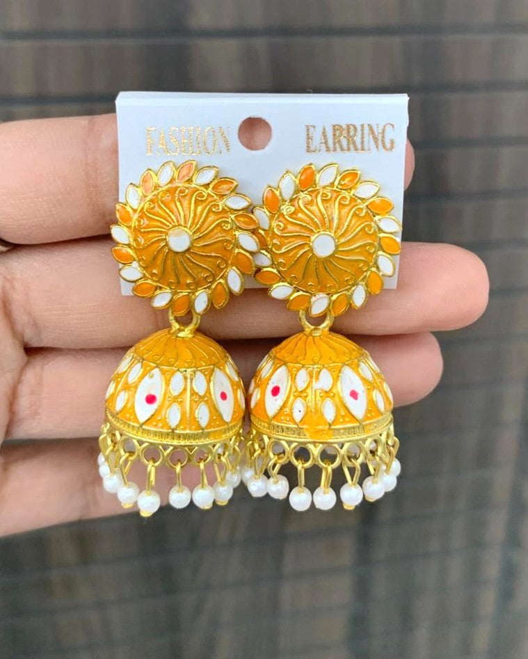 Enamel Pearl Jhumka