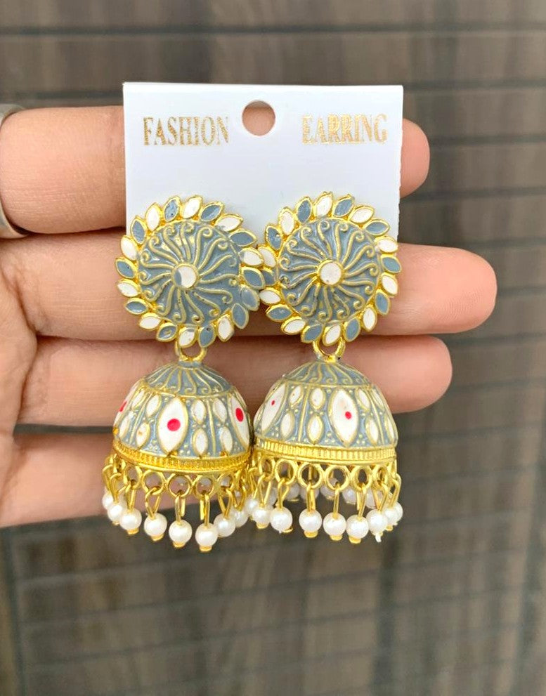 Enamel Pearl Jhumka