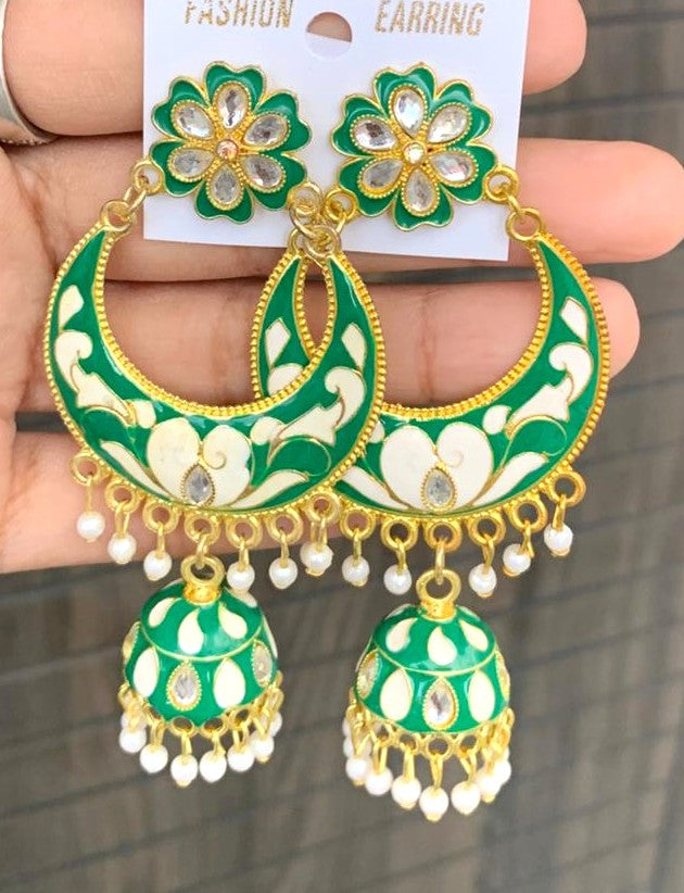 Crescent Floral Jhumka