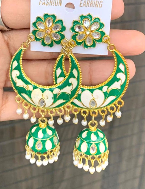Crescent Floral Jhumka