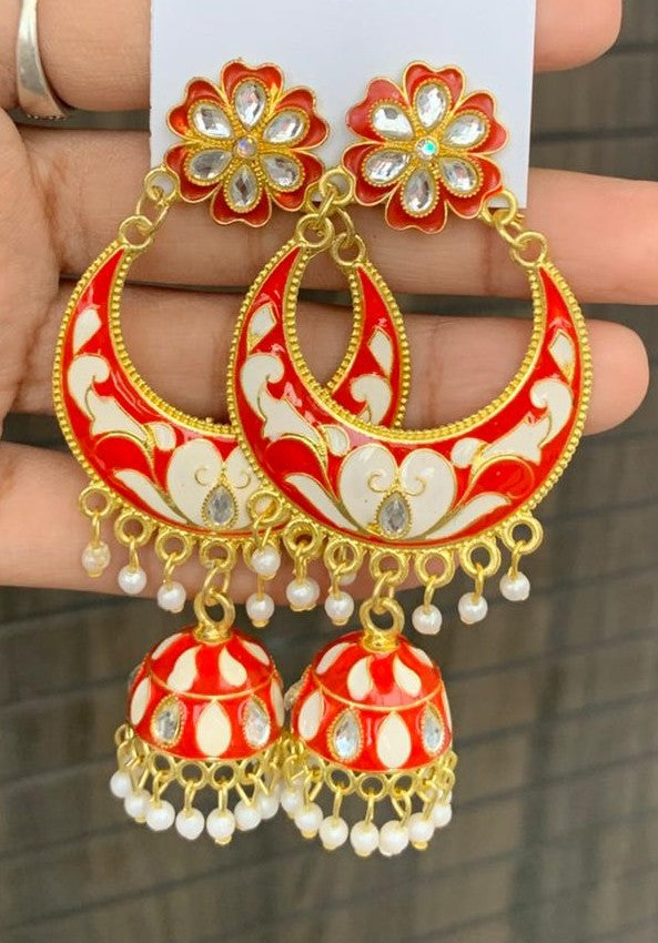 Crescent Floral Jhumka