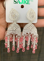 Blue Beaded Jhumka