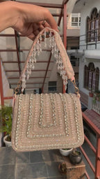 Blush Crystal Glam Shoulder Bag