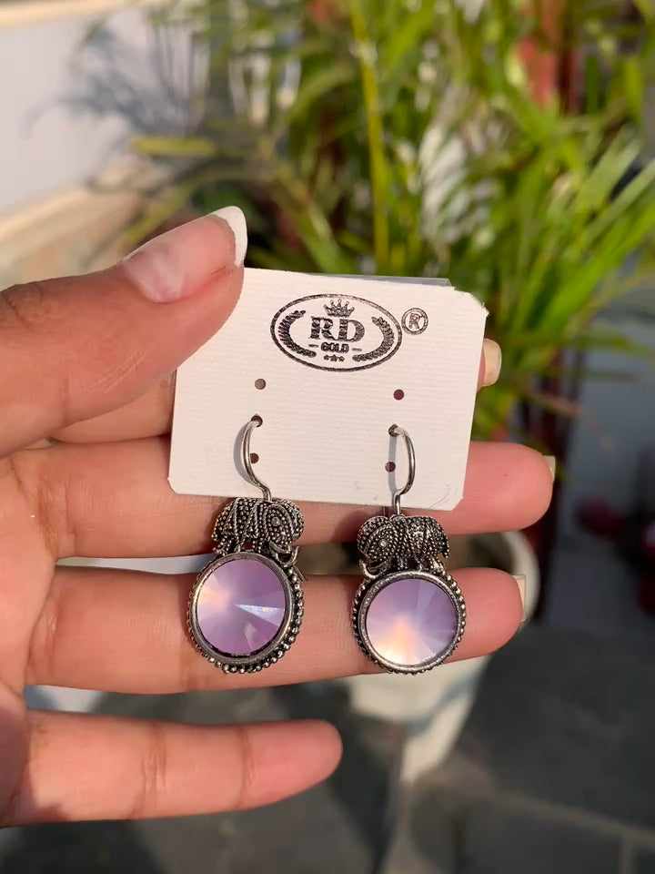 Elephant Charm Drop Earrings