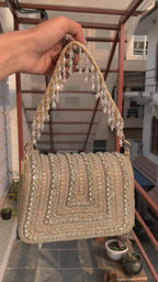 Blush Crystal Glam Shoulder Bag