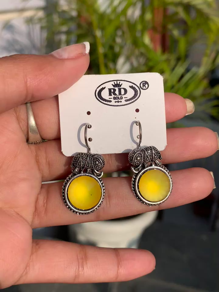 Elephant Charm Drop Earrings