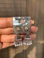 Floral Stud Pearl Jhumka