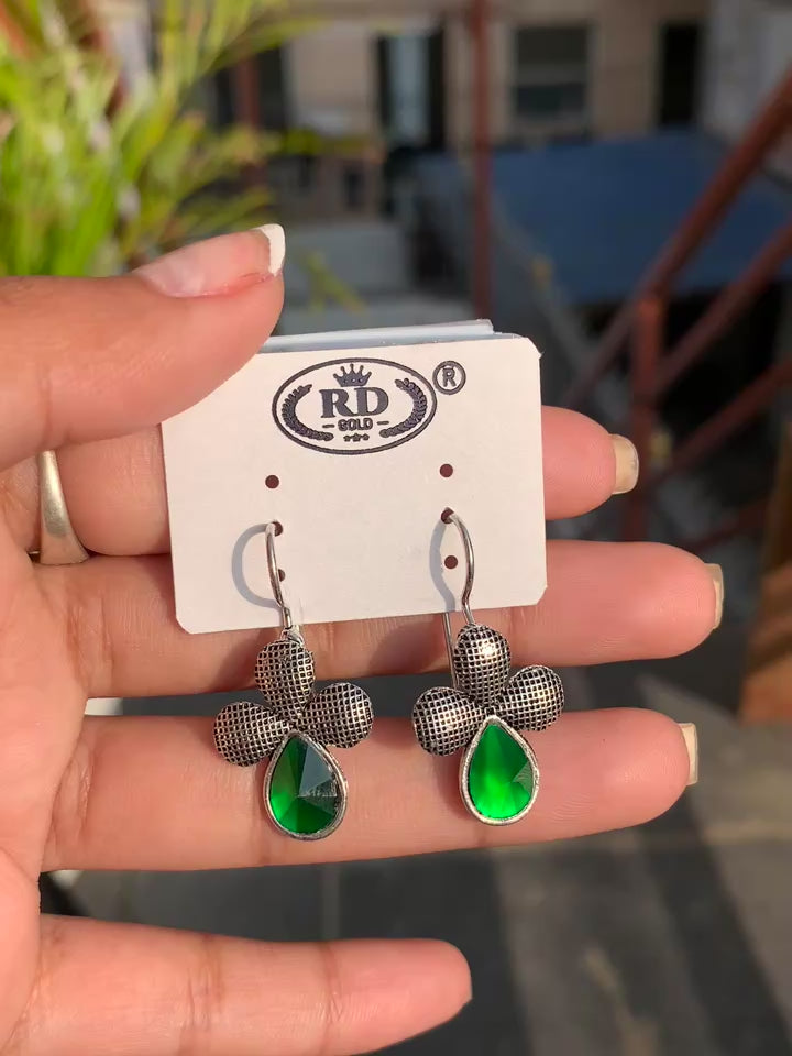 Clover Stone Drop Earrings
