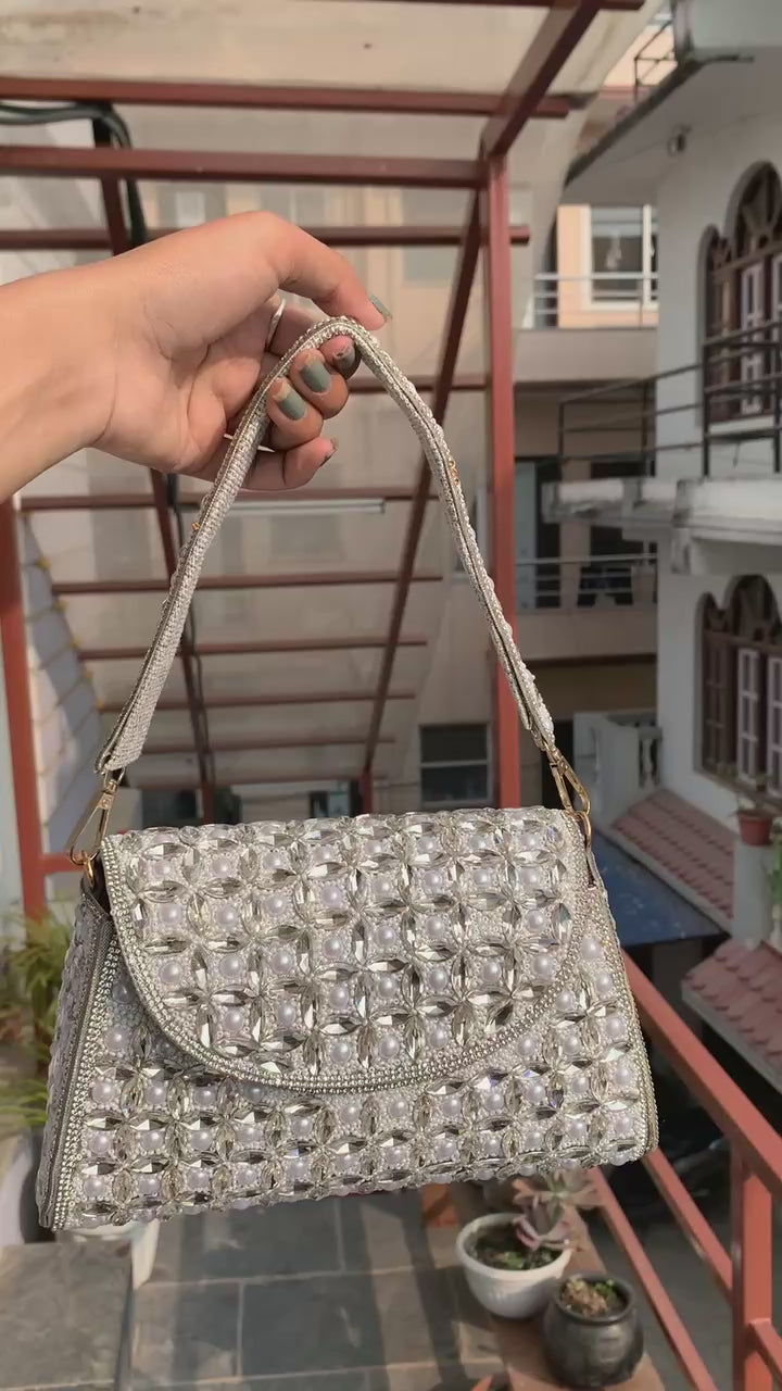 Crystal Pearl Glam Clutch